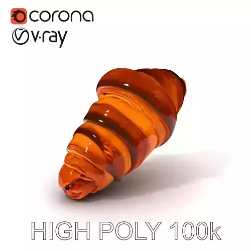 Chocolate Drizzled Croissant D Model Pack for Rendering and G... Low-poly 3D model