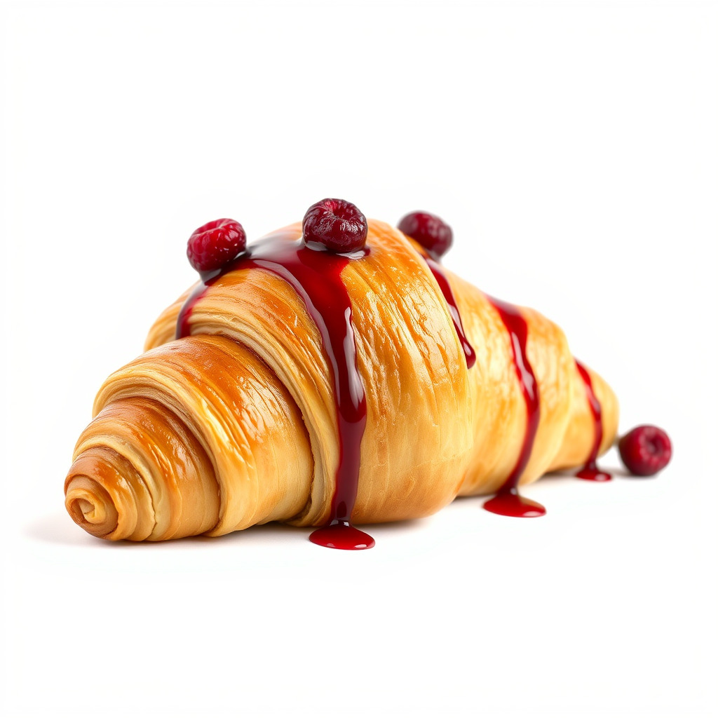 Delicious Croissant with Berry Syrup Model Pack Low-poly 3D model_4