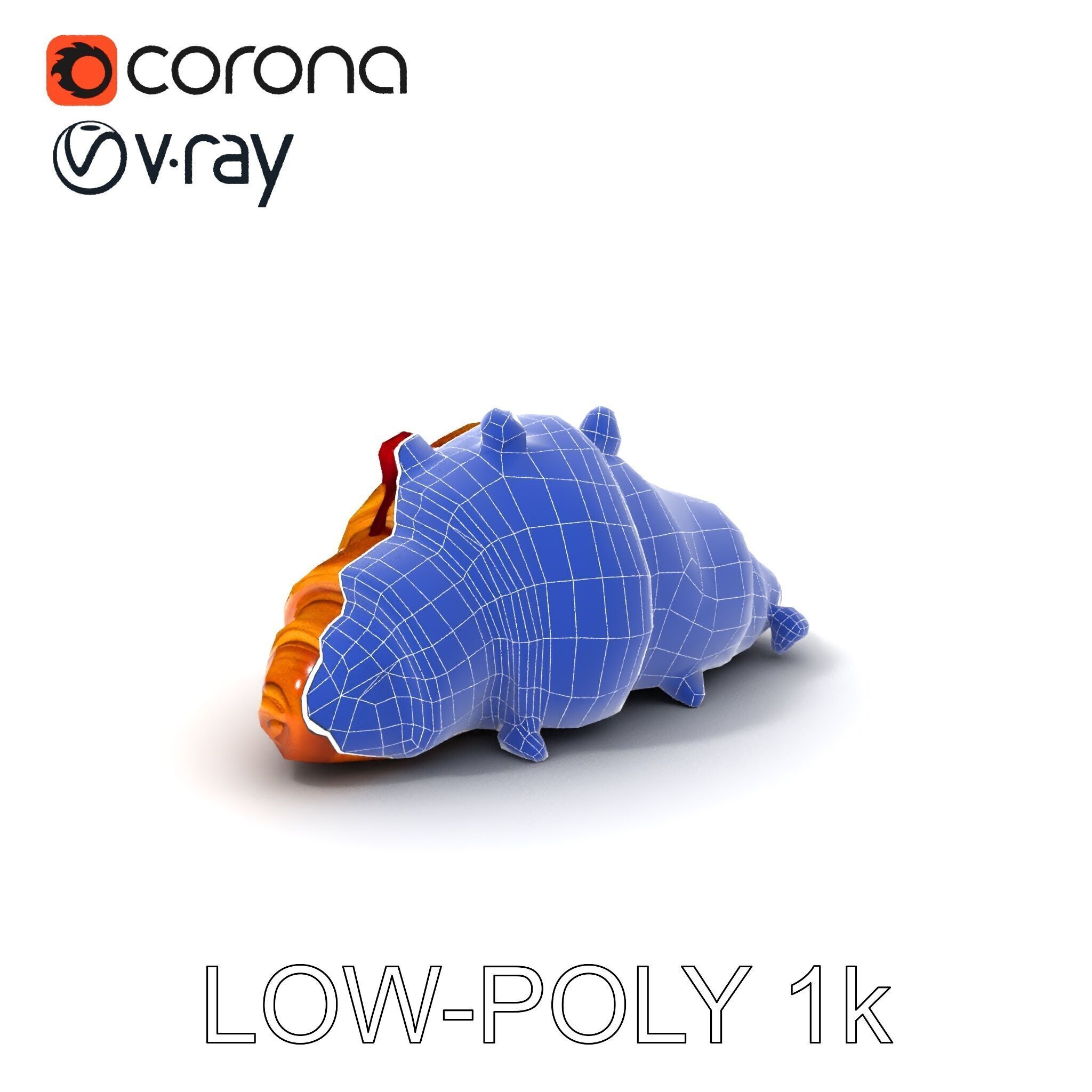 Delicious Croissant with Berry Syrup Model Pack Low-poly 3D model_29