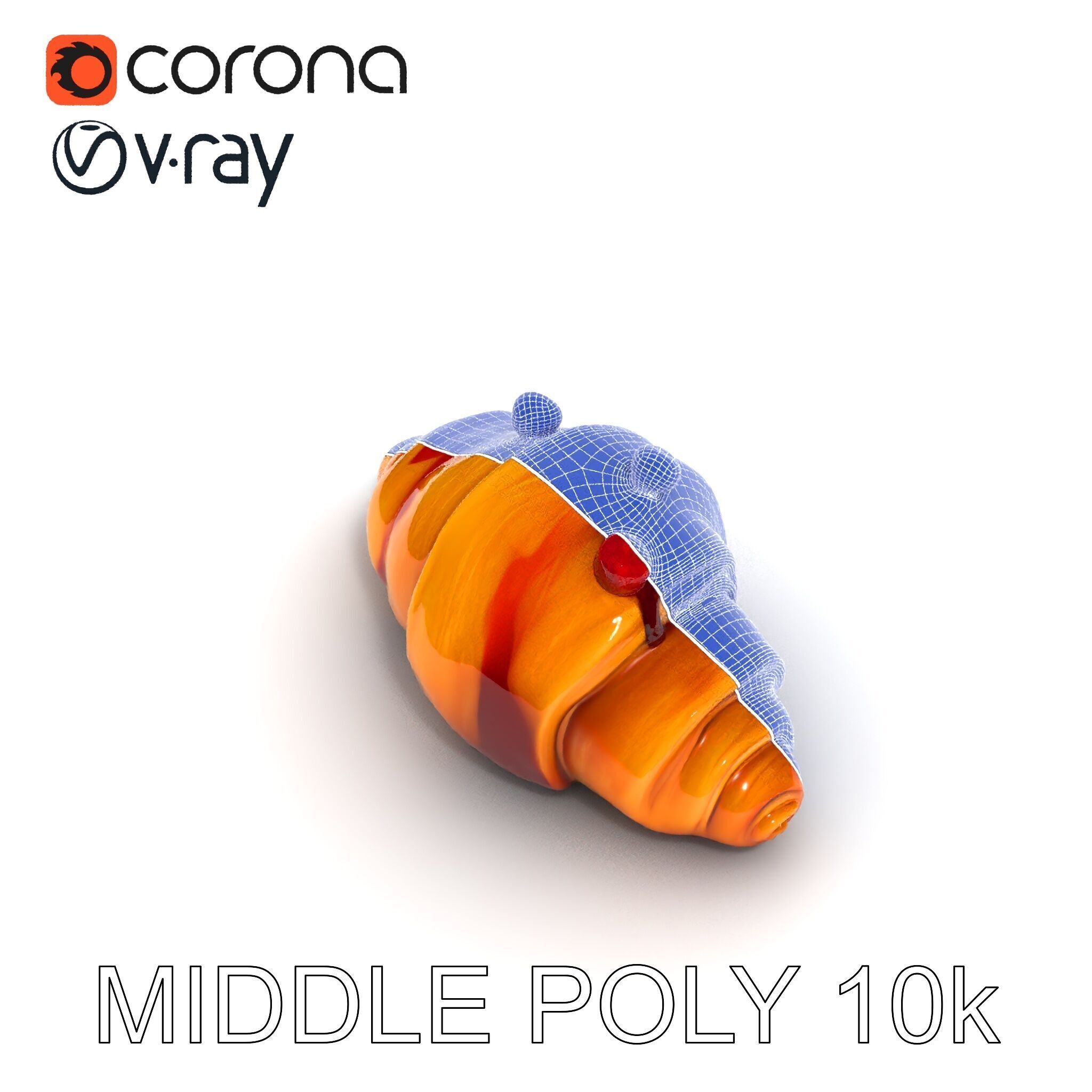 Delicious Croissant with Berry Syrup Model Pack Low-poly 3D model_22