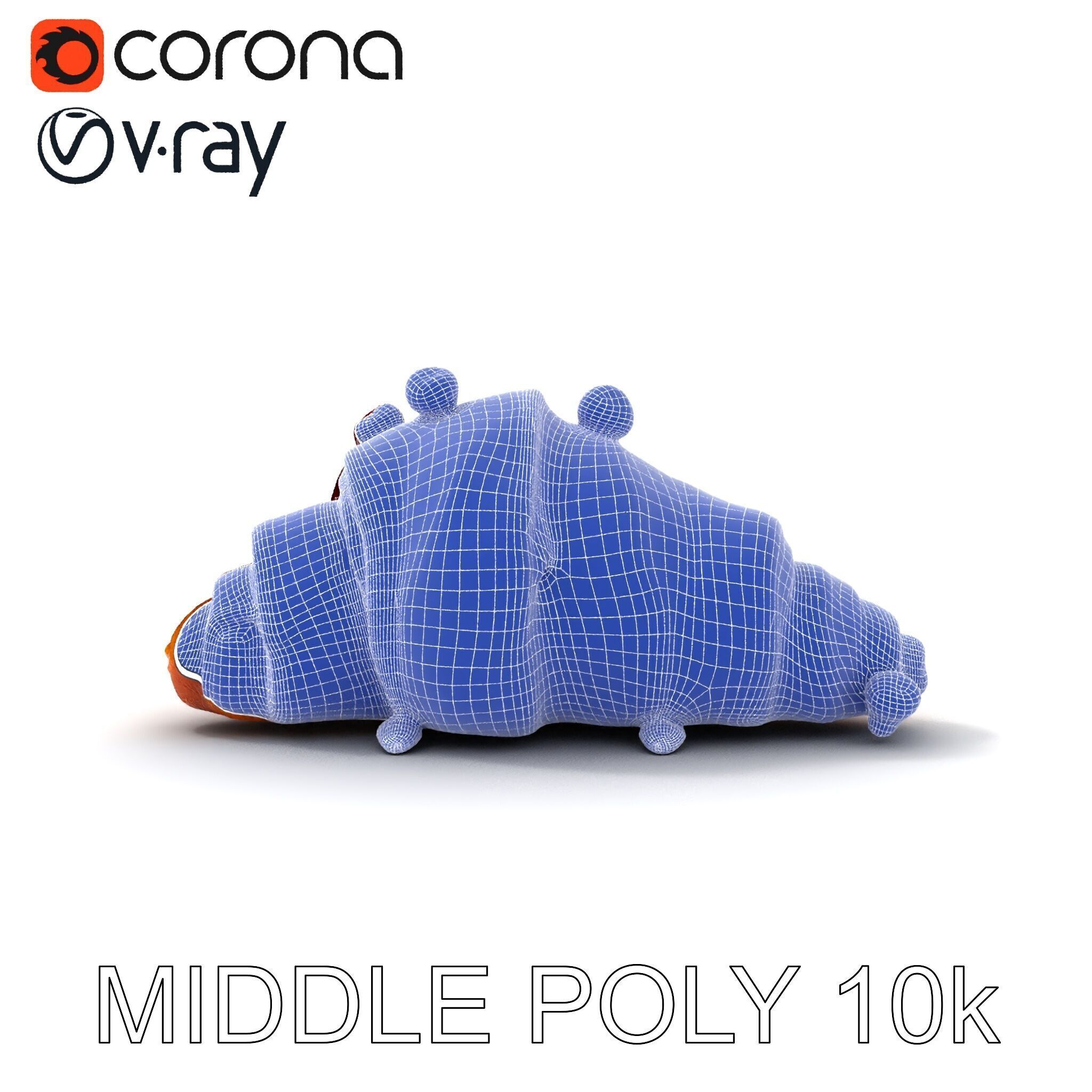 Delicious Croissant with Berry Syrup Model Pack Low-poly 3D model_25