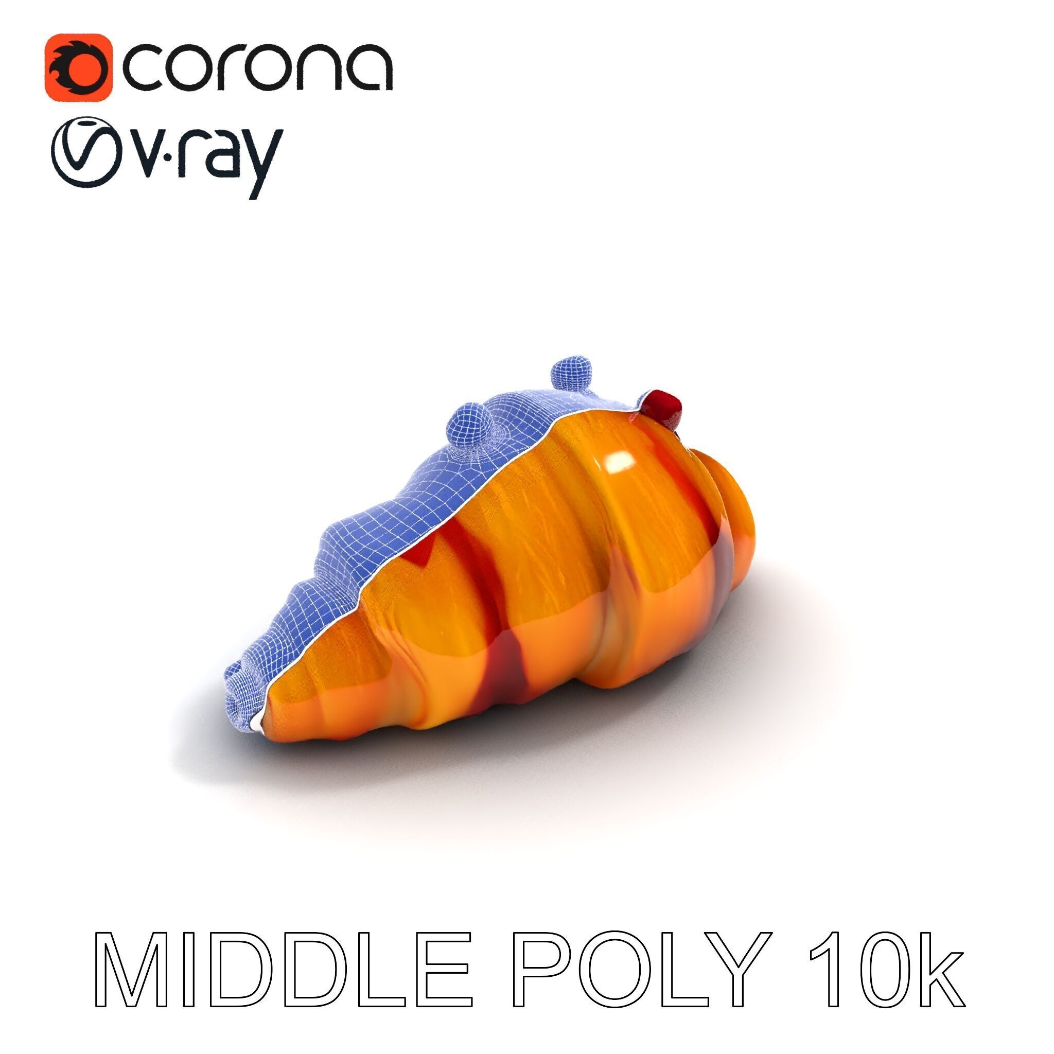 Delicious Croissant with Berry Syrup Model Pack Low-poly 3D model_12