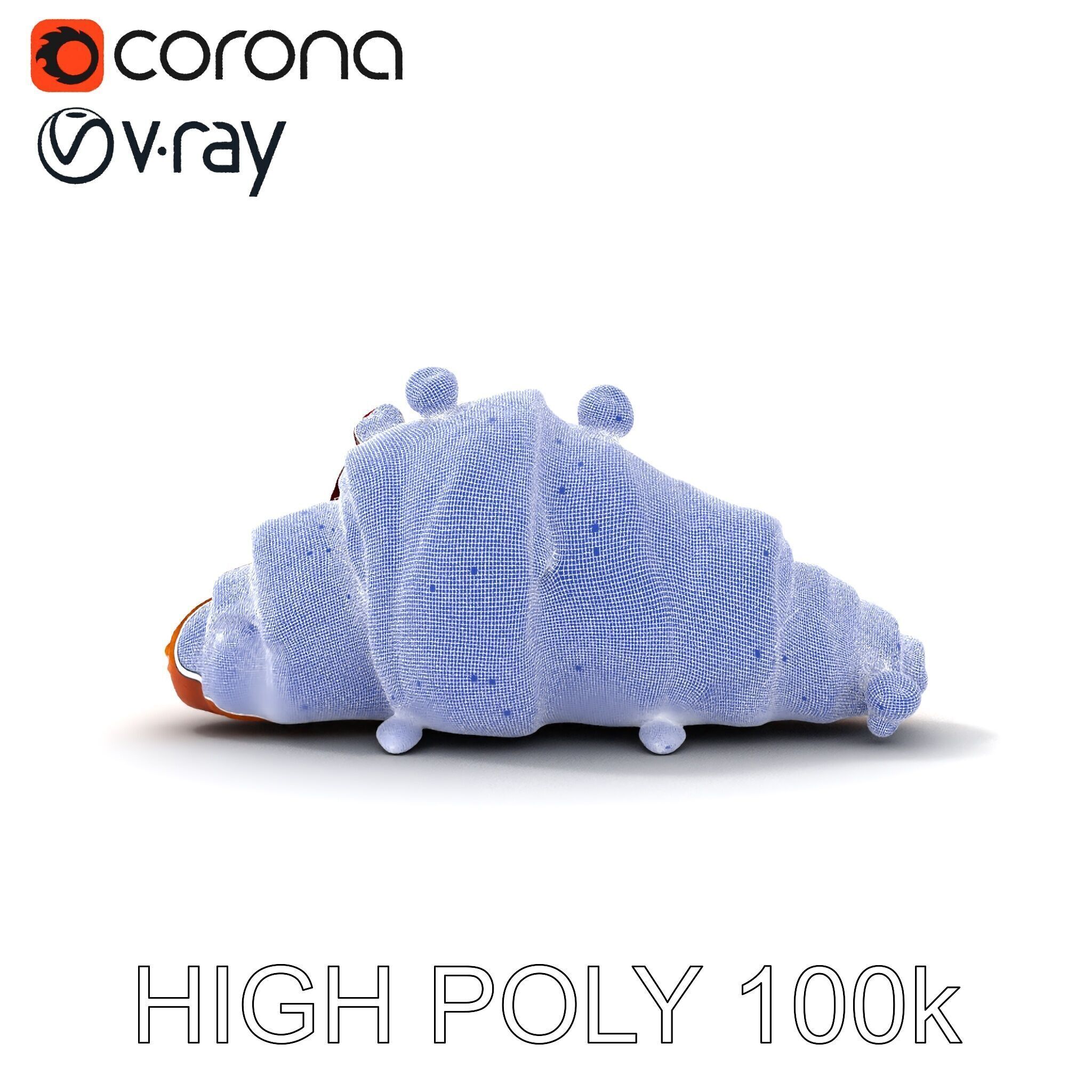 Delicious Croissant with Berry Syrup Model Pack Low-poly 3D model_30