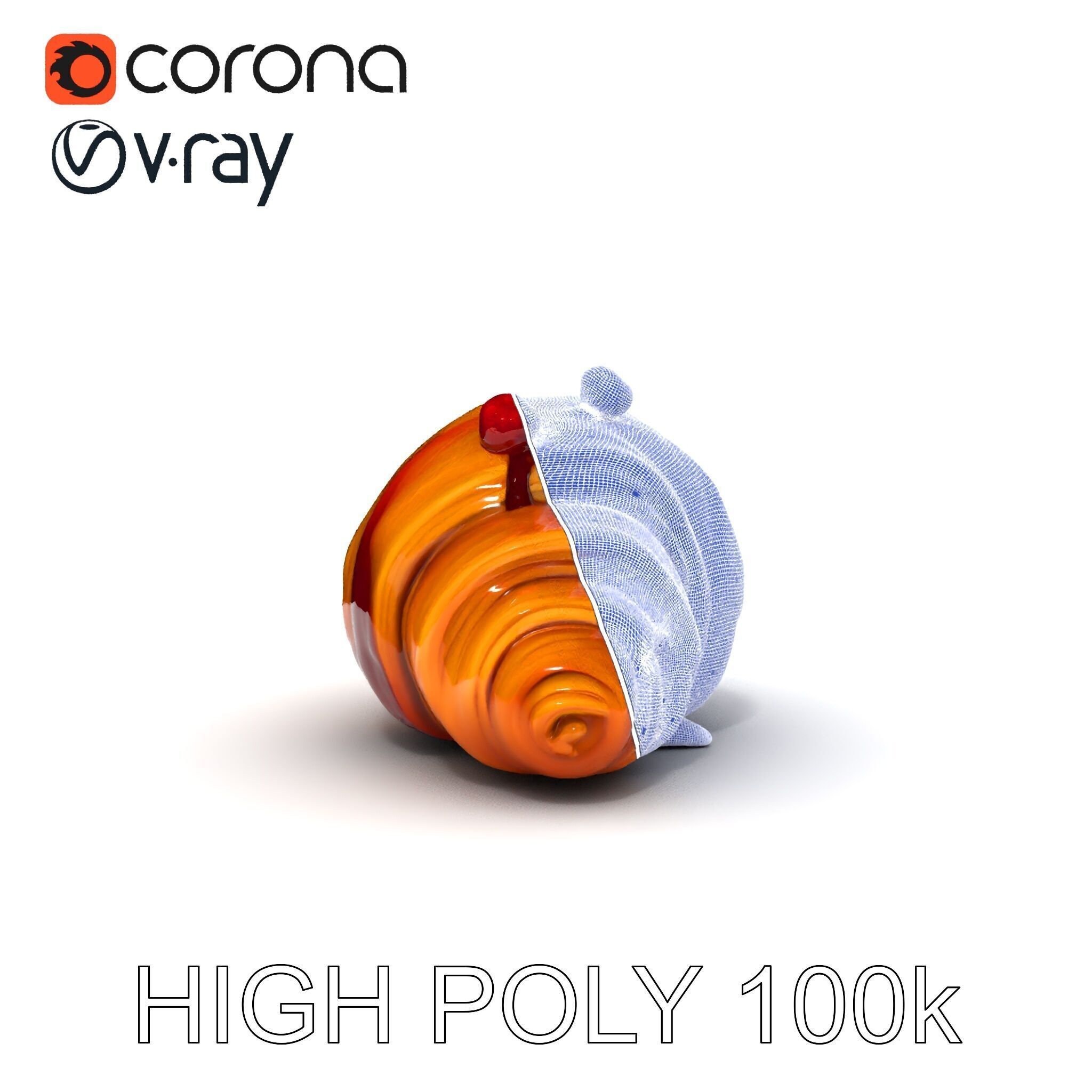 Delicious Croissant with Berry Syrup Model Pack Low-poly 3D model_14