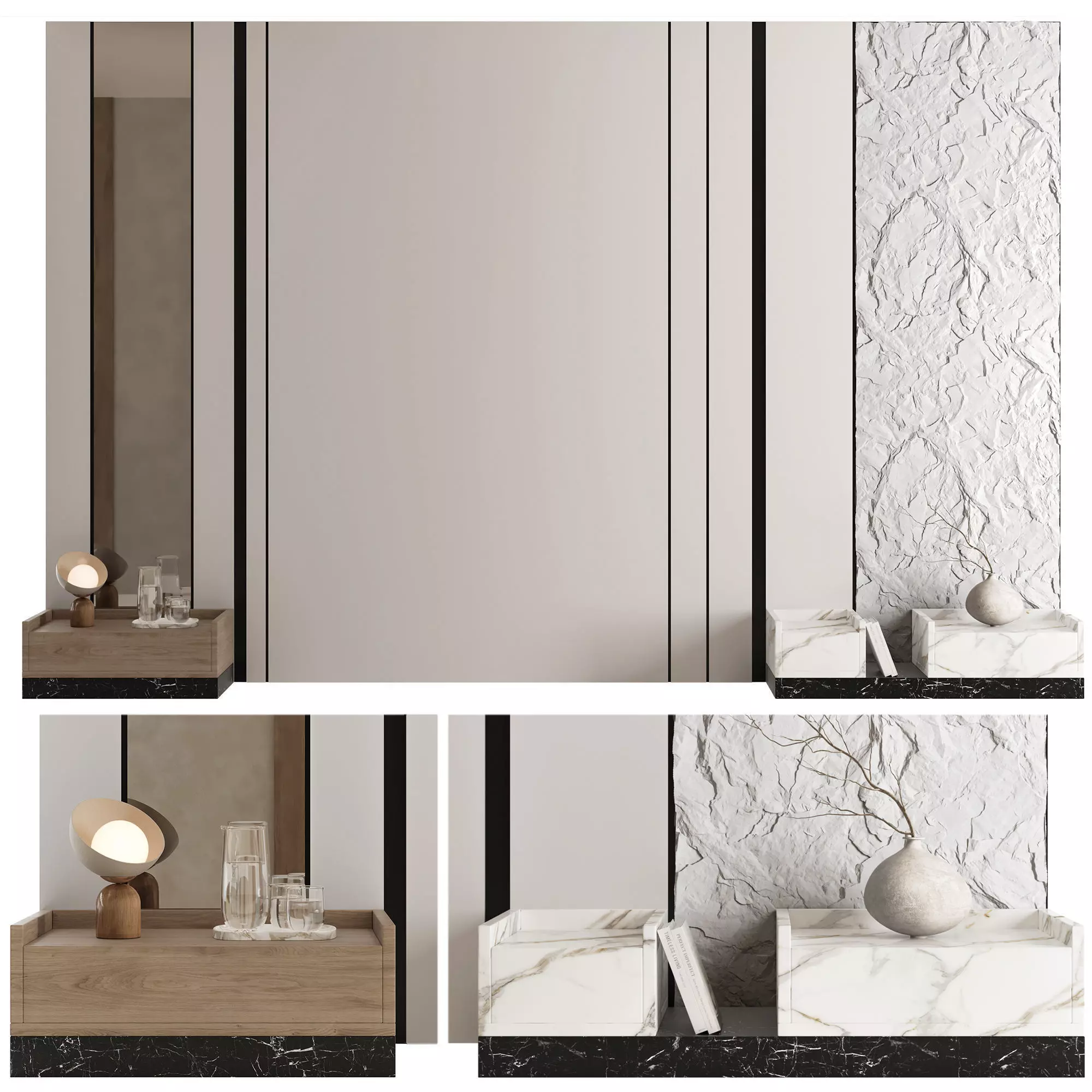 Headboard Wall Panel Composition 15 3D model_0
