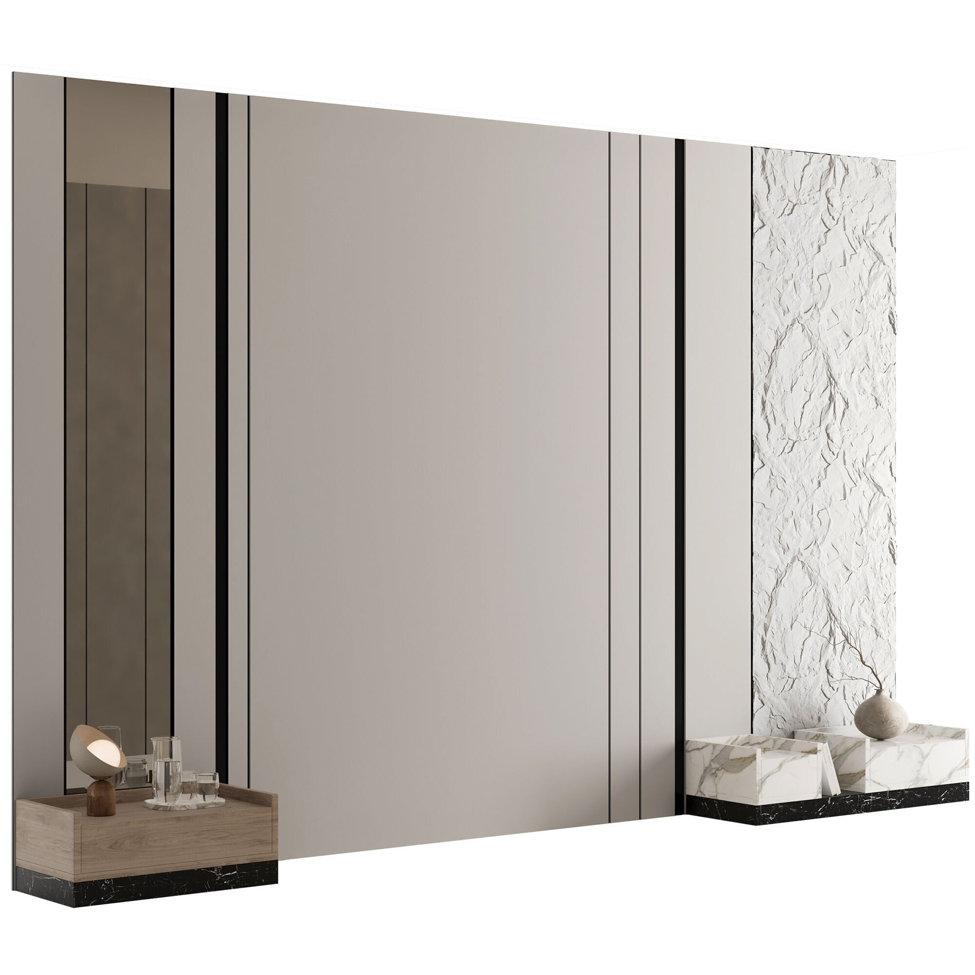 Headboard Wall Panel Composition 15 3D model_1