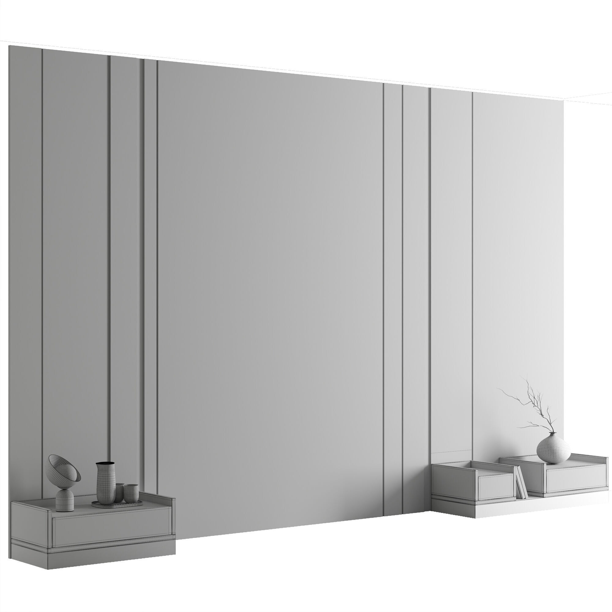 Headboard Wall Panel Composition 15 3D model_7