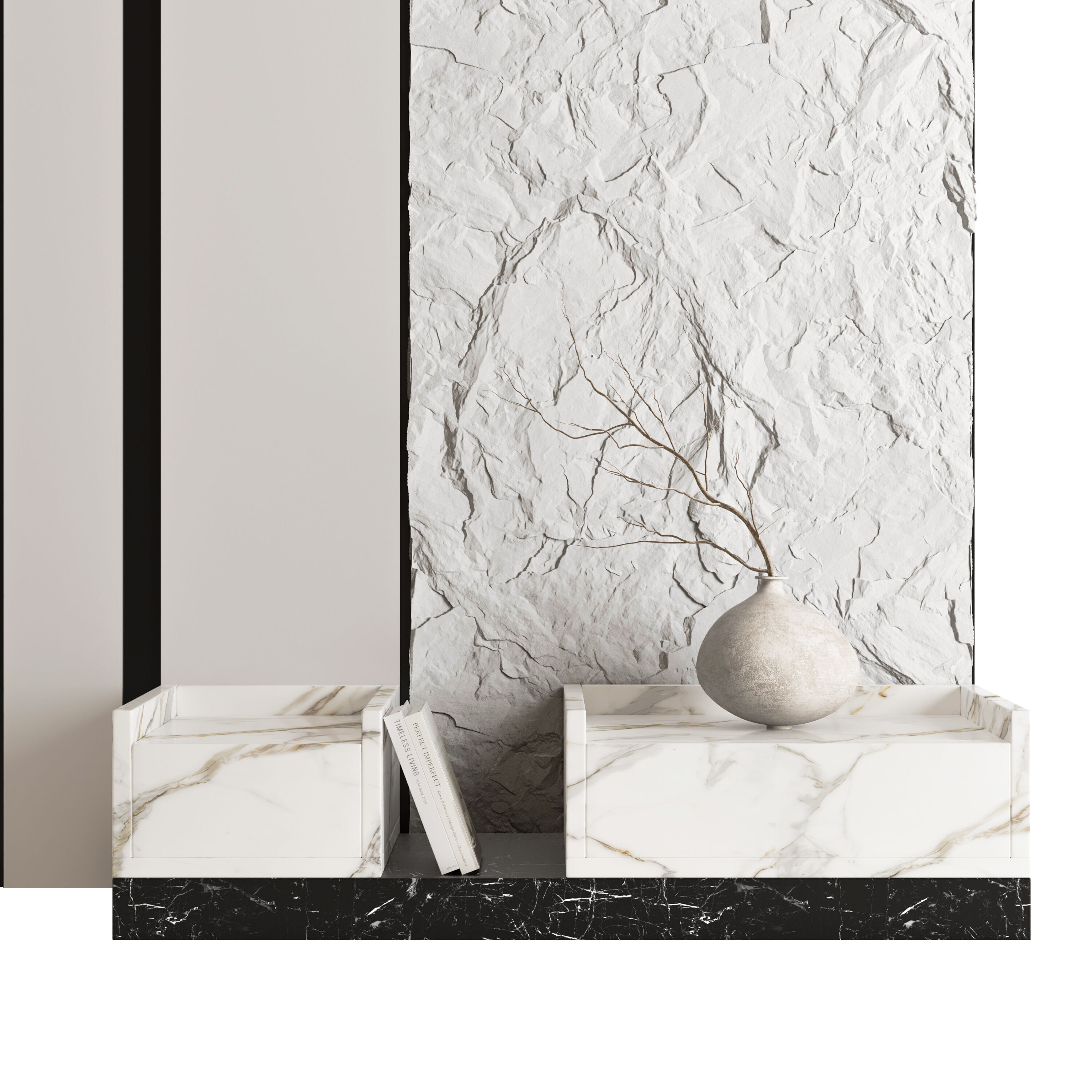 Headboard Wall Panel Composition 15 3D model_4