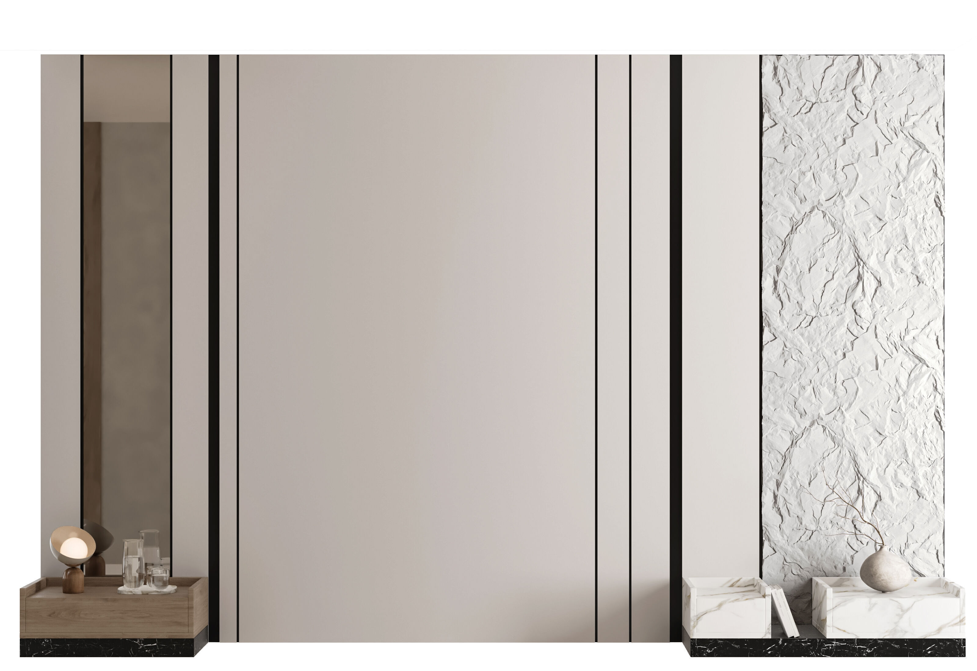 Headboard Wall Panel Composition 15 3D model_2