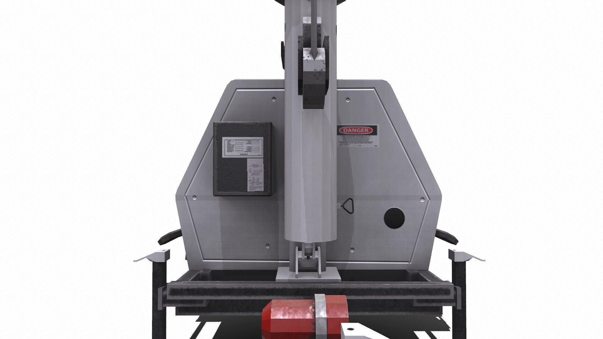 Trailer Light Tower Generator Low-poly 3D model_12