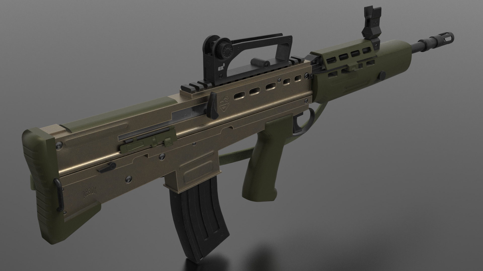 SA80 L85A1 Weapon Fps-Tps Low-poly 3D model_5