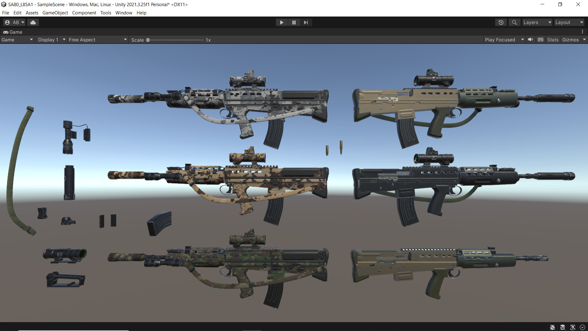 SA80 L85A1 Weapon Fps-Tps Low-poly 3D model_11