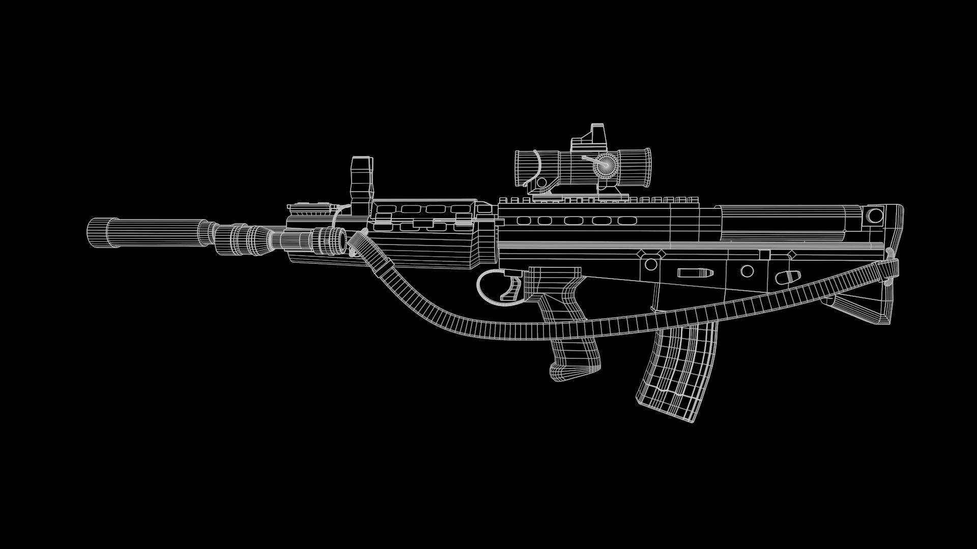 SA80 L85A1 Weapon Fps-Tps Low-poly 3D model_12