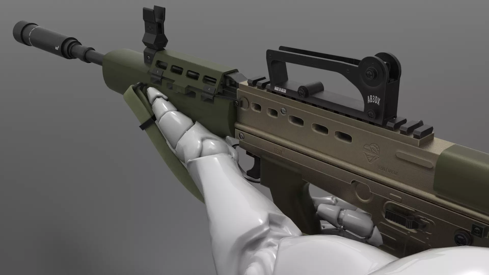 SA80 L85A1 Weapon Fps-Tps Low-poly 3D model_0