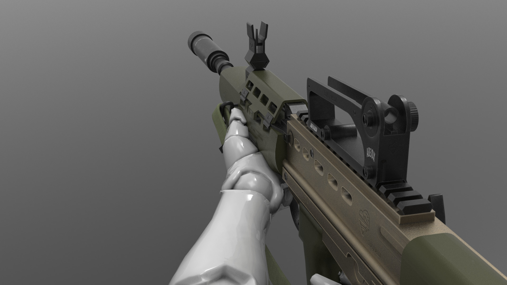 SA80 L85A1 Weapon Fps-Tps Low-poly 3D model_7