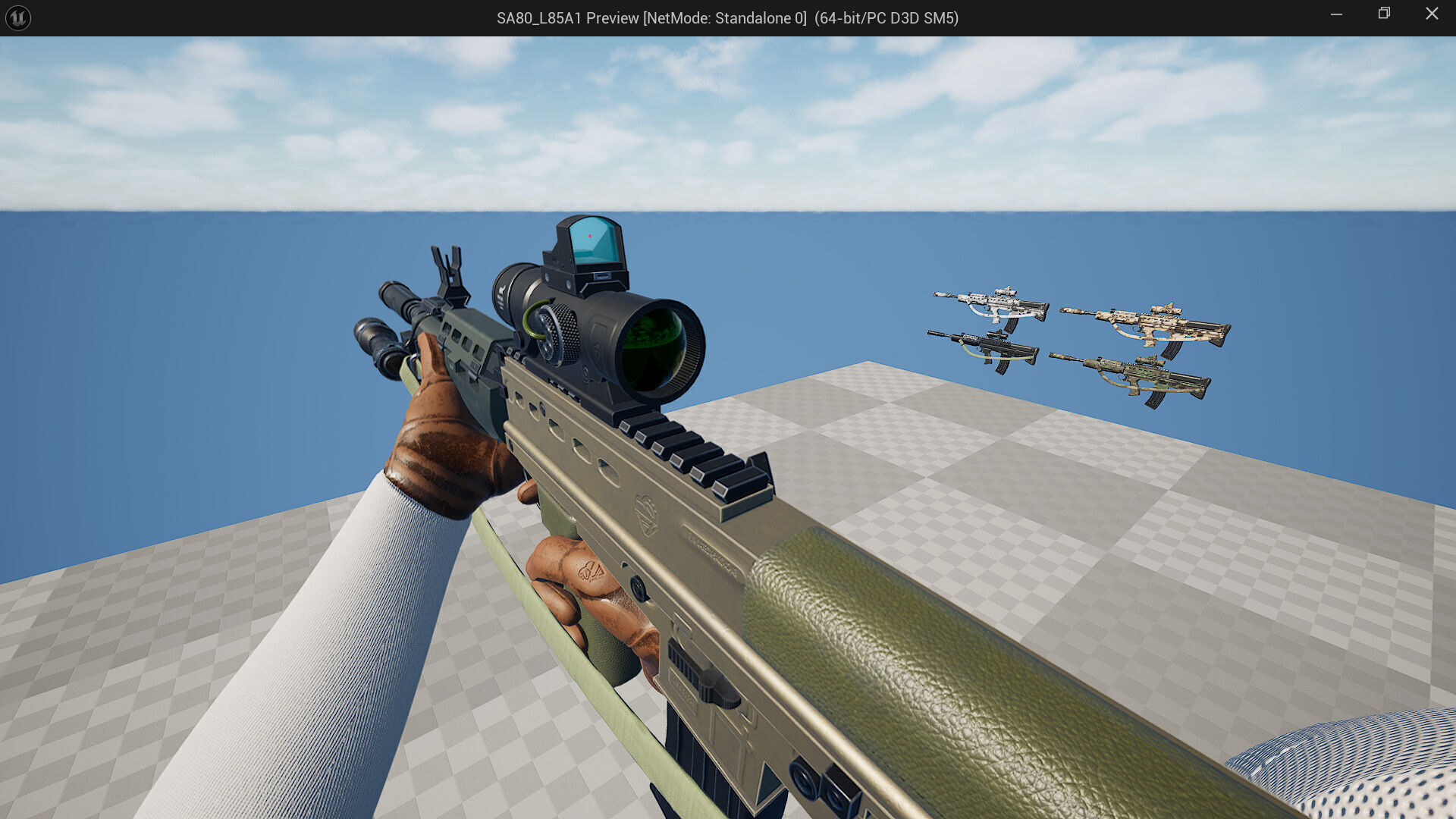 SA80 L85A1 Weapon Fps-Tps Low-poly 3D model_9