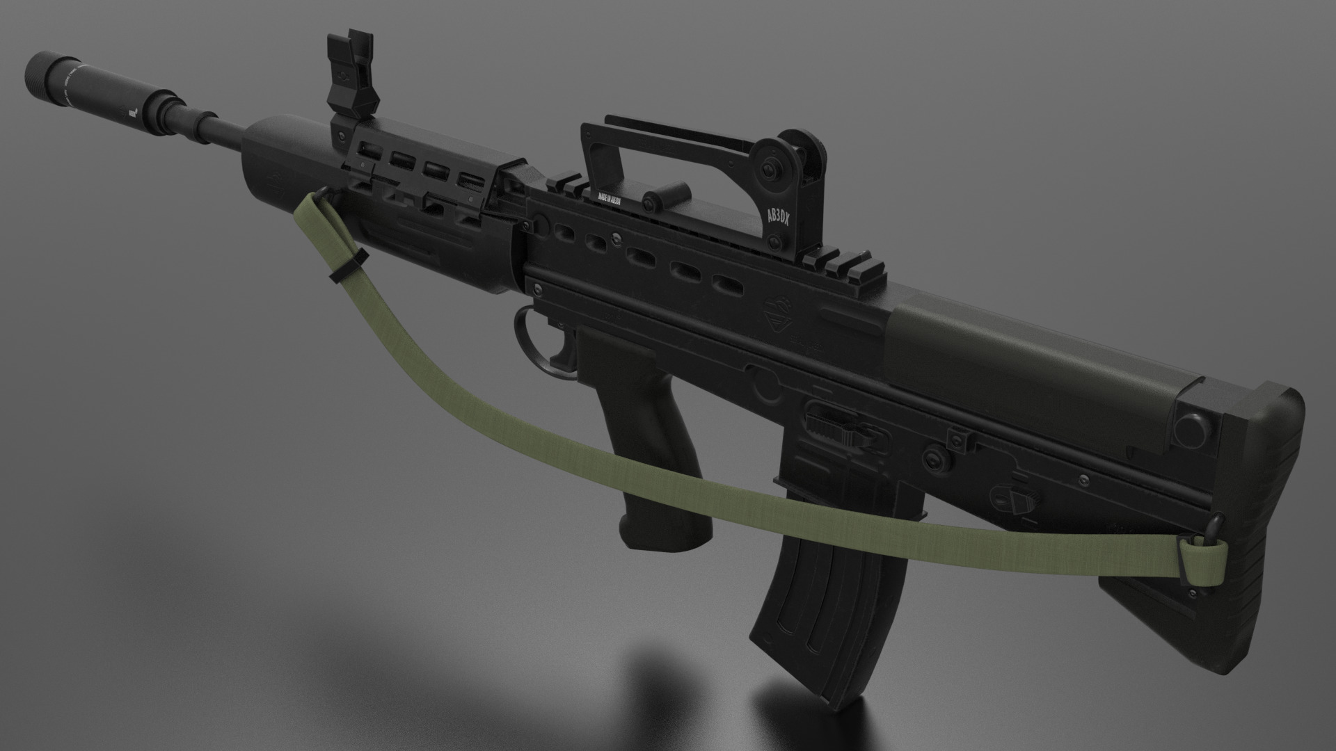 SA80 L85A1 Weapon Fps-Tps Low-poly 3D model_2