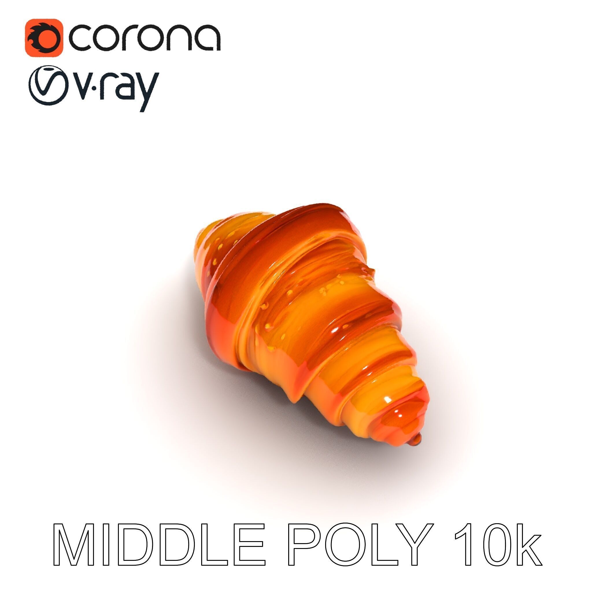 Croissant Model Pack with Detailed Pastries Low-poly 3D model_22