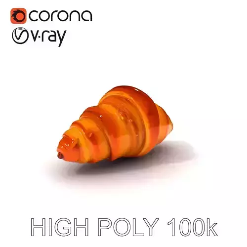 Croissant Model Pack with Detailed Pastries Low-poly 3D model