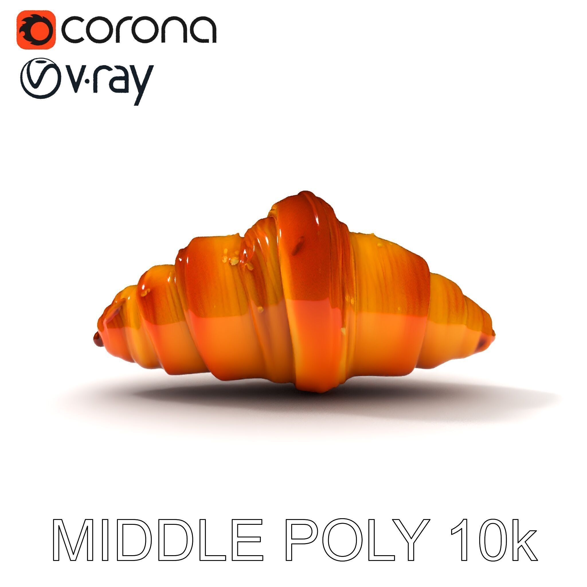Croissant Model Pack with Detailed Pastries Low-poly 3D model_32