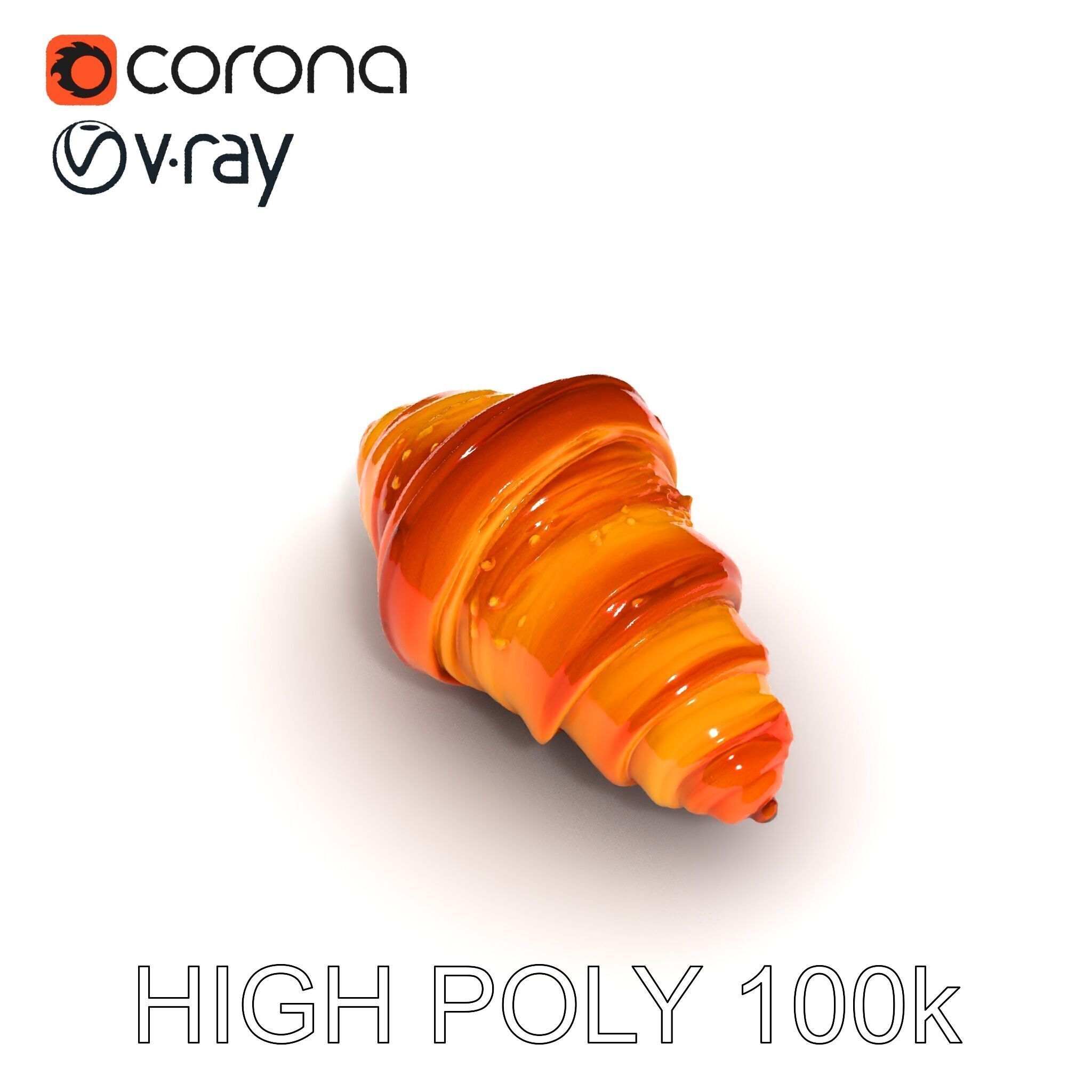 Croissant Model Pack with Detailed Pastries Low-poly 3D model_24