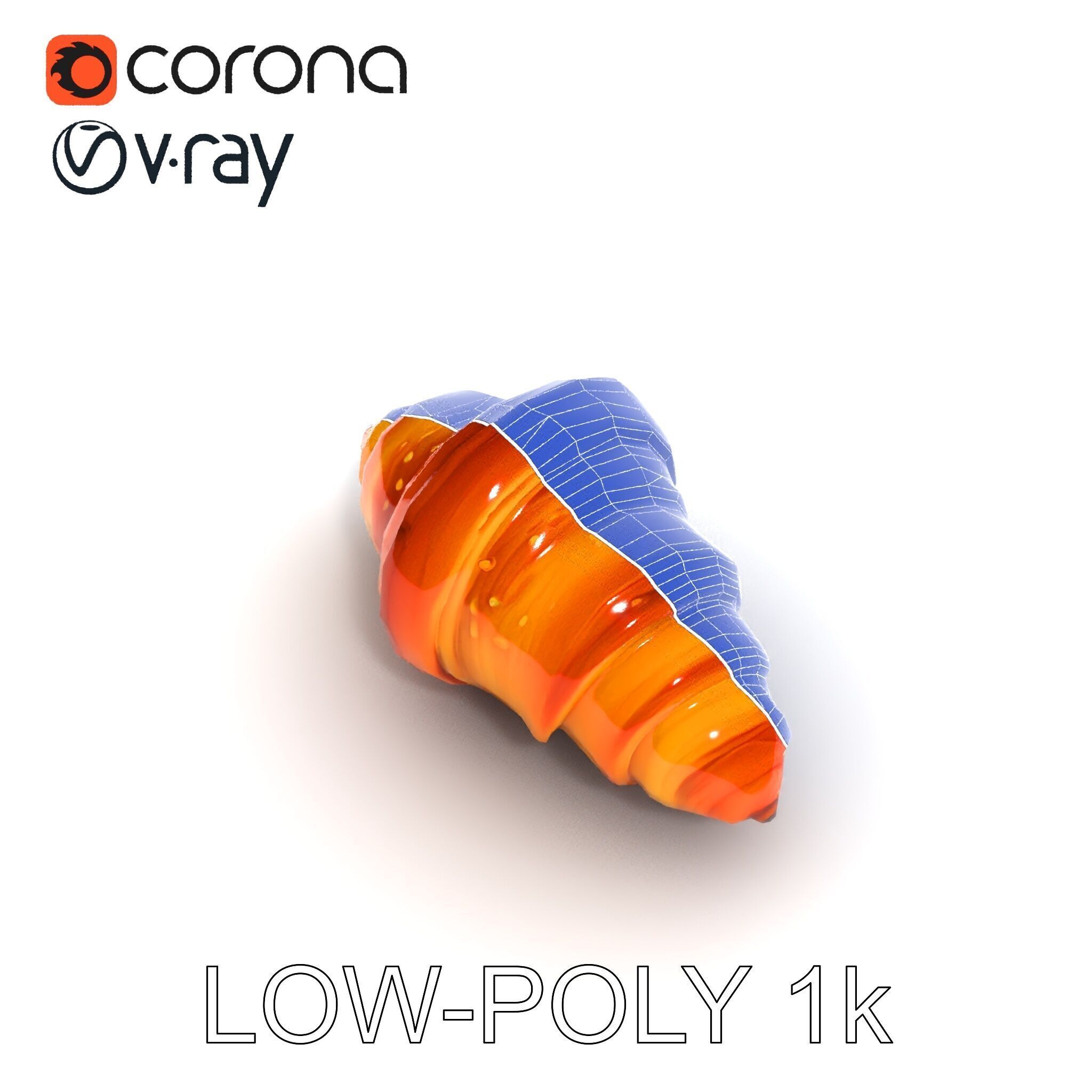 Croissant Model Pack with Detailed Pastries Low-poly 3D model_33
