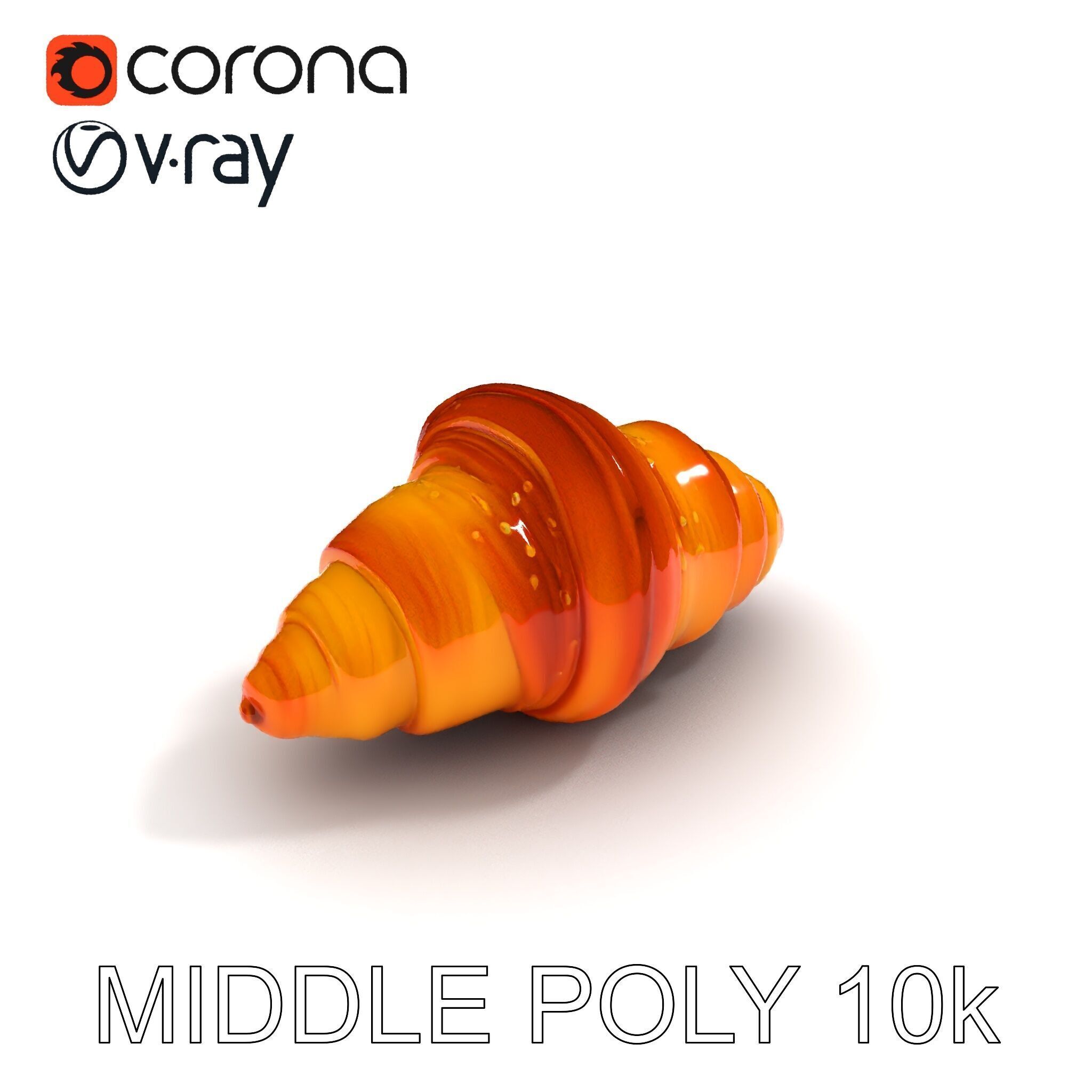 Croissant Model Pack with Detailed Pastries Low-poly 3D model_9