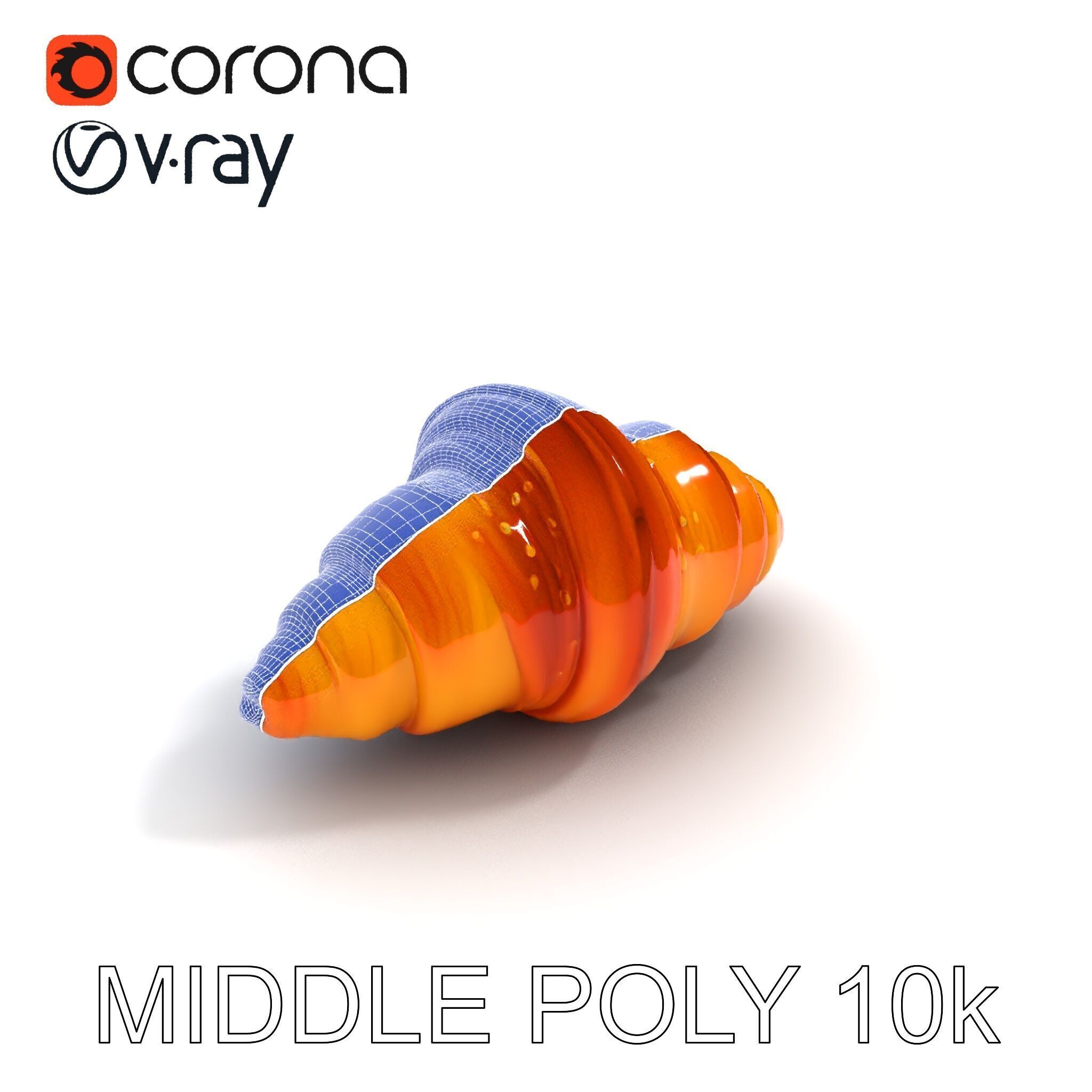 Croissant Model Pack with Detailed Pastries Low-poly 3D model_18