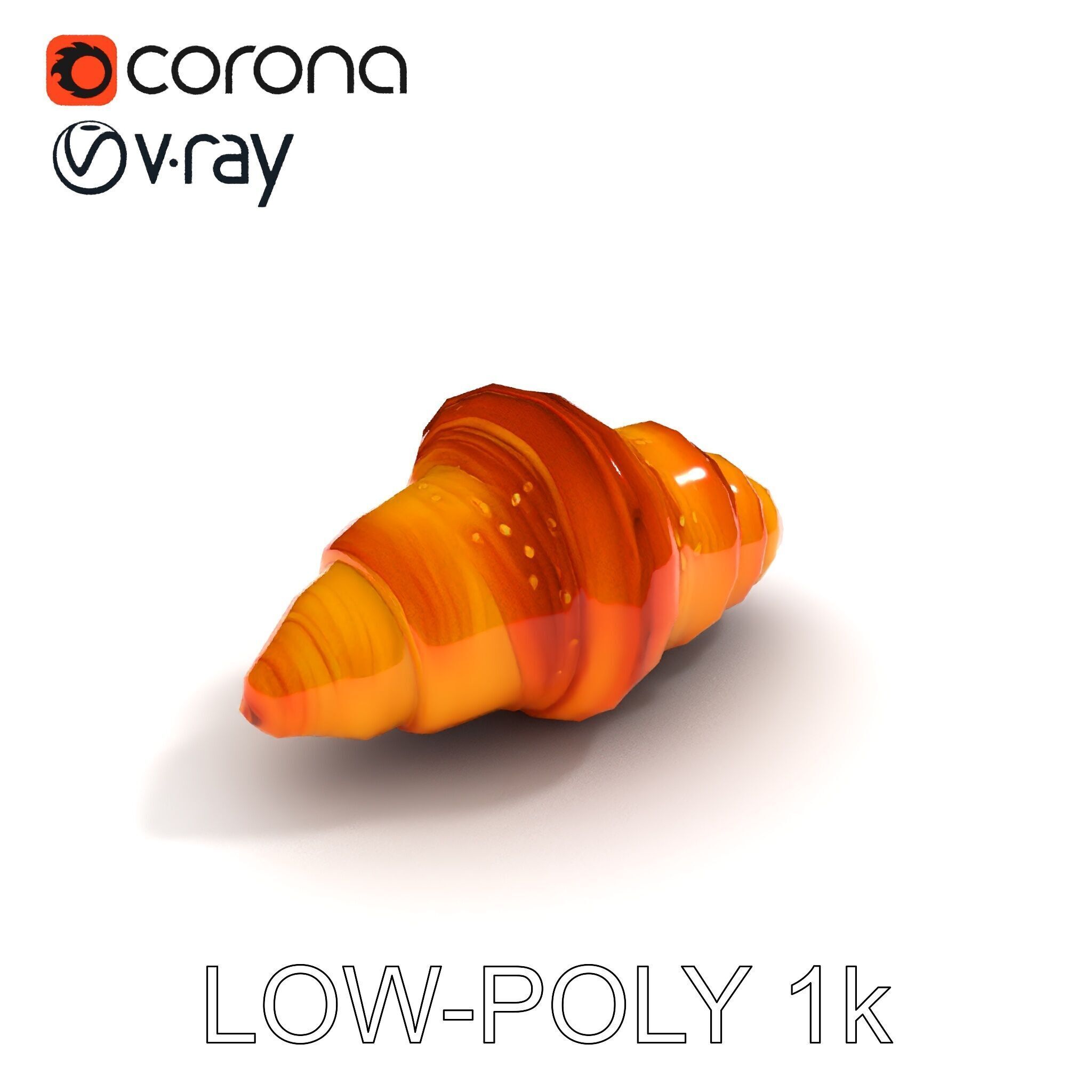 Croissant Model Pack with Detailed Pastries Low-poly 3D model_13