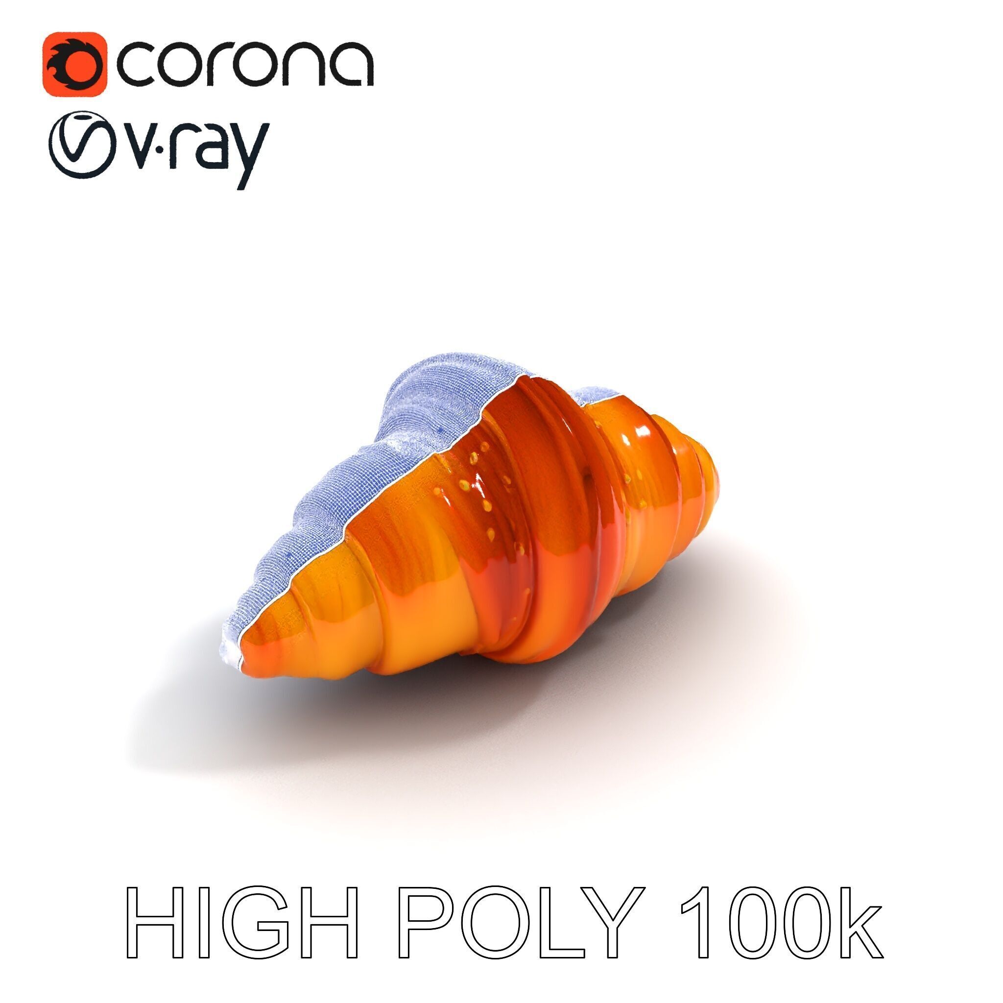 Croissant Model Pack with Detailed Pastries Low-poly 3D model_17