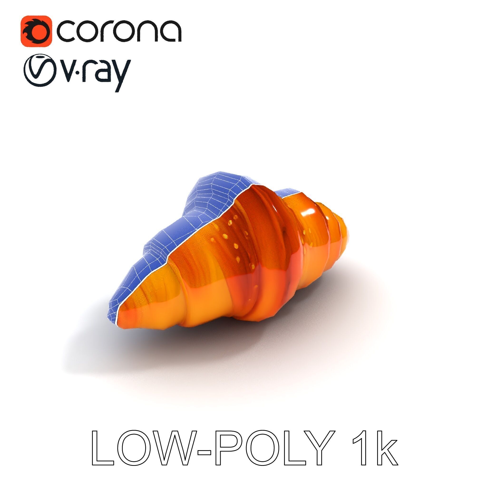 Croissant Model Pack with Detailed Pastries Low-poly 3D model_21