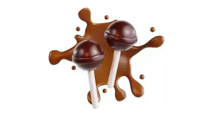 3D Chocolate Lollipop