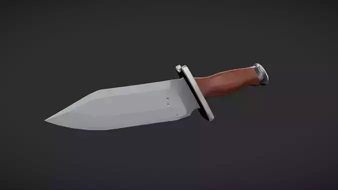 combat knife with wooden handle