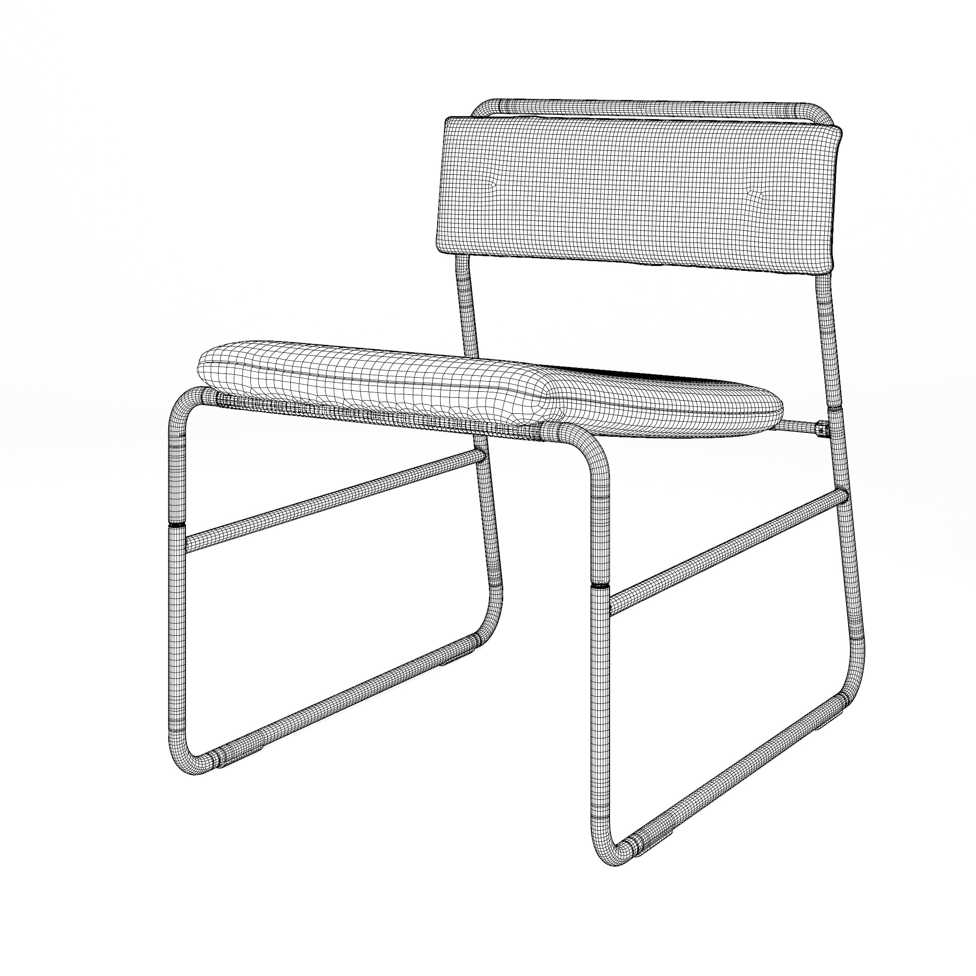 LINNEBACK Chair  Ikea Modern 3D Model Low-poly 3D model_1