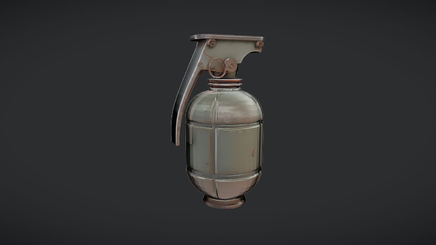 vintage metal hand grenade 3D model_21