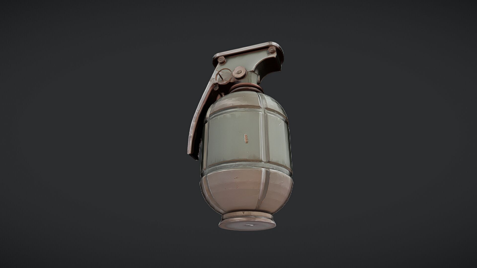 vintage metal hand grenade 3D model_10