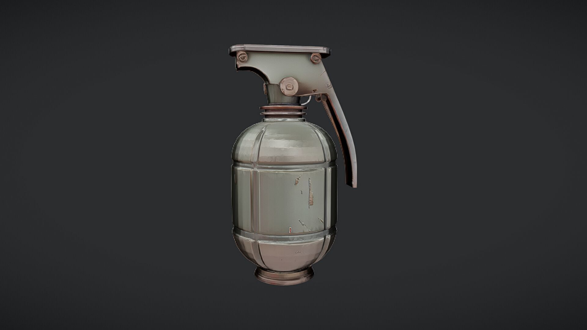 vintage metal hand grenade 3D model_11