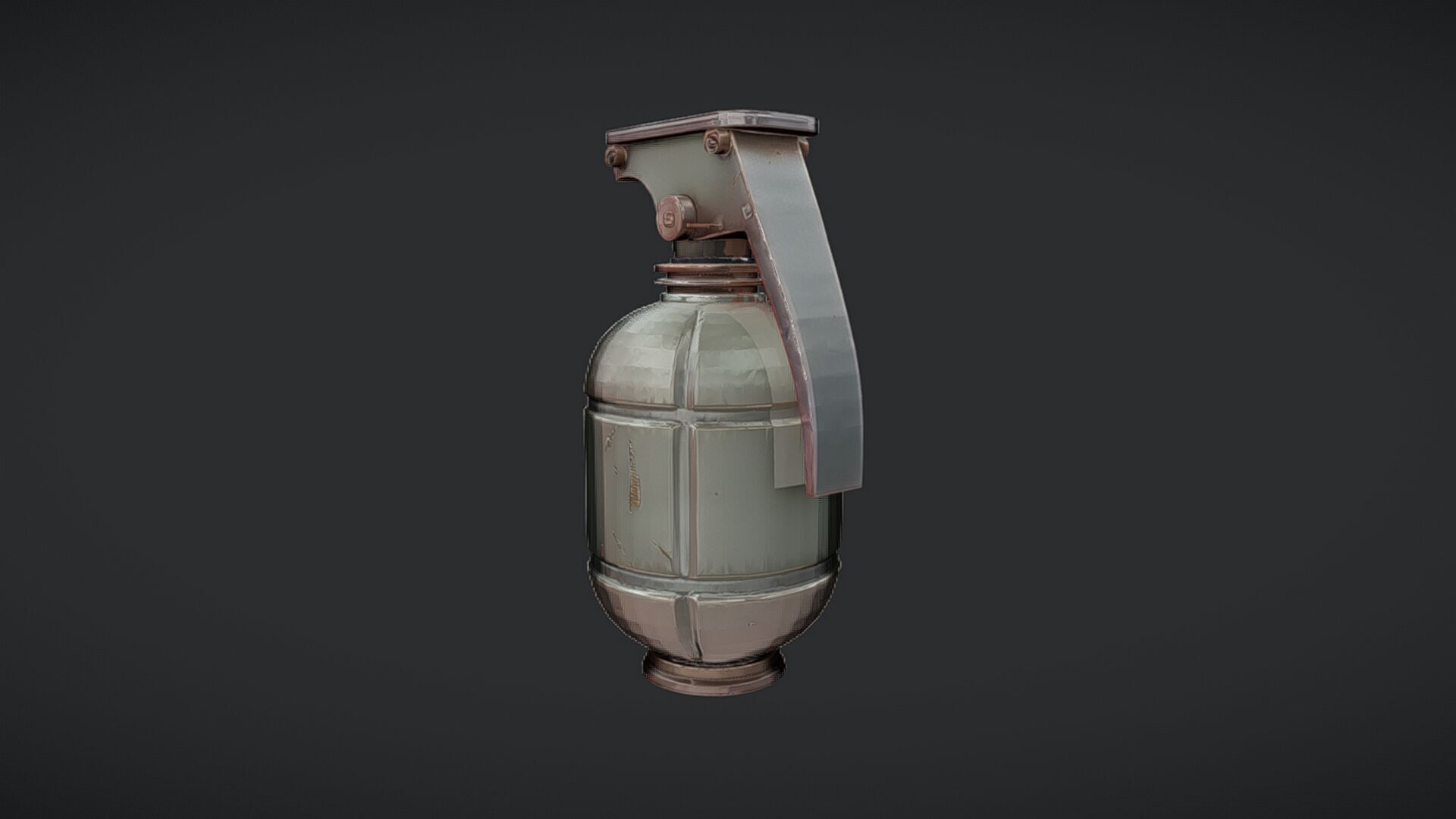 vintage metal hand grenade 3D model_1