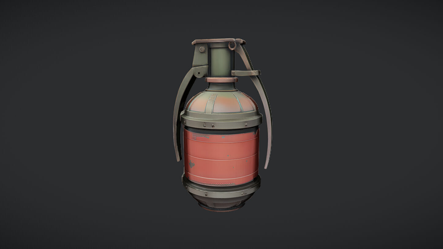 military hand grenade 3D model_21