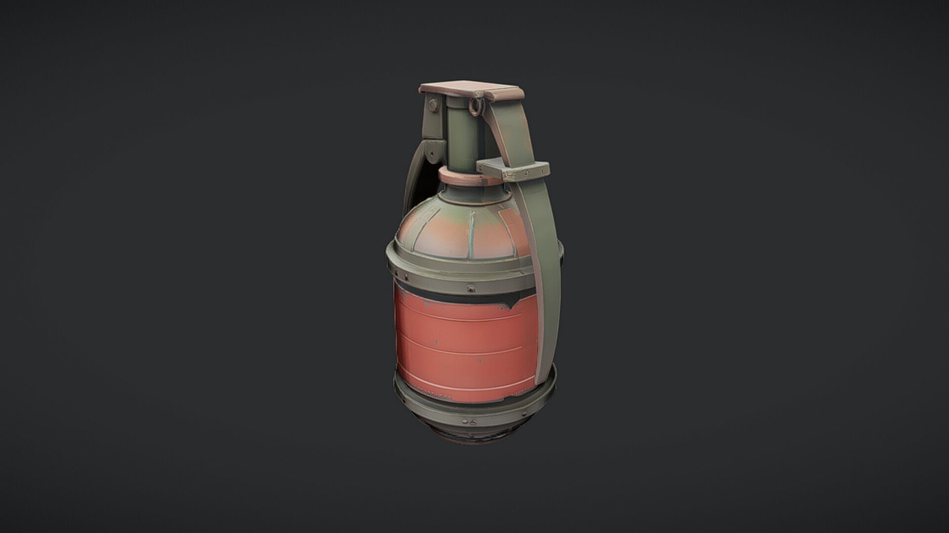military hand grenade 3D model_9