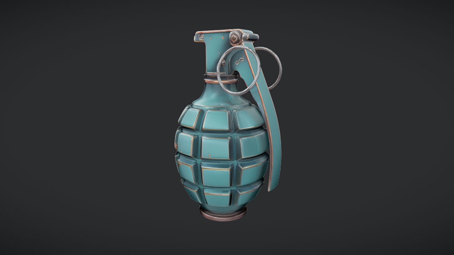 green hand grenade 3D model_21
