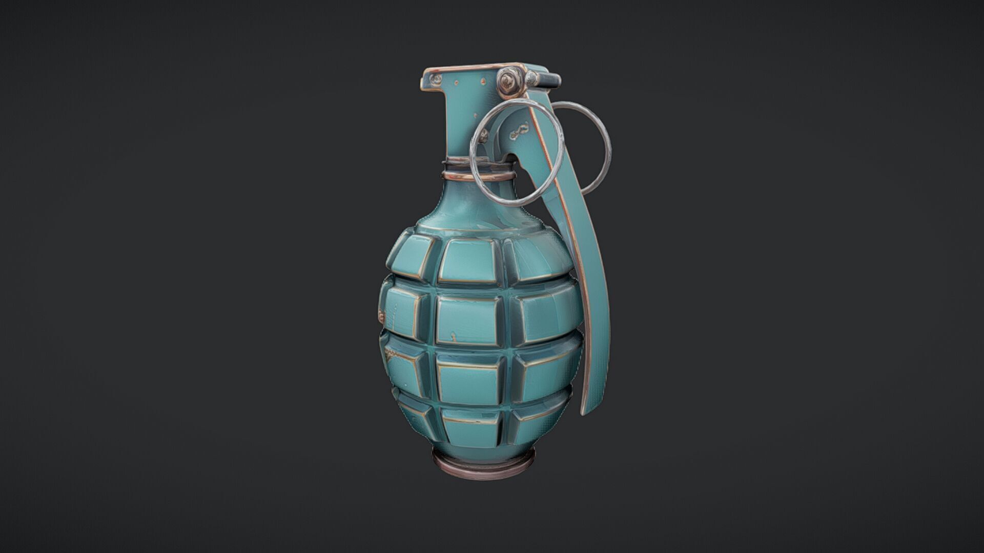 green hand grenade 3D model_15