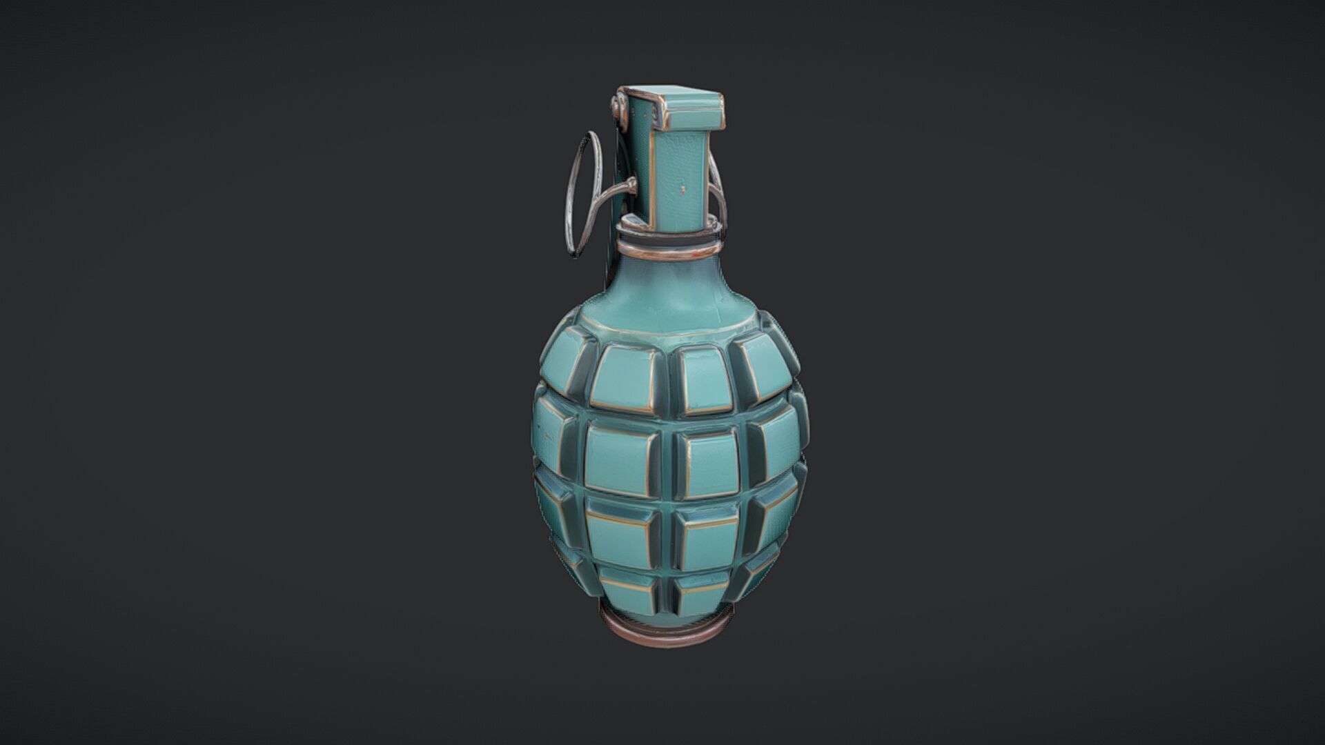 green hand grenade 3D model_20