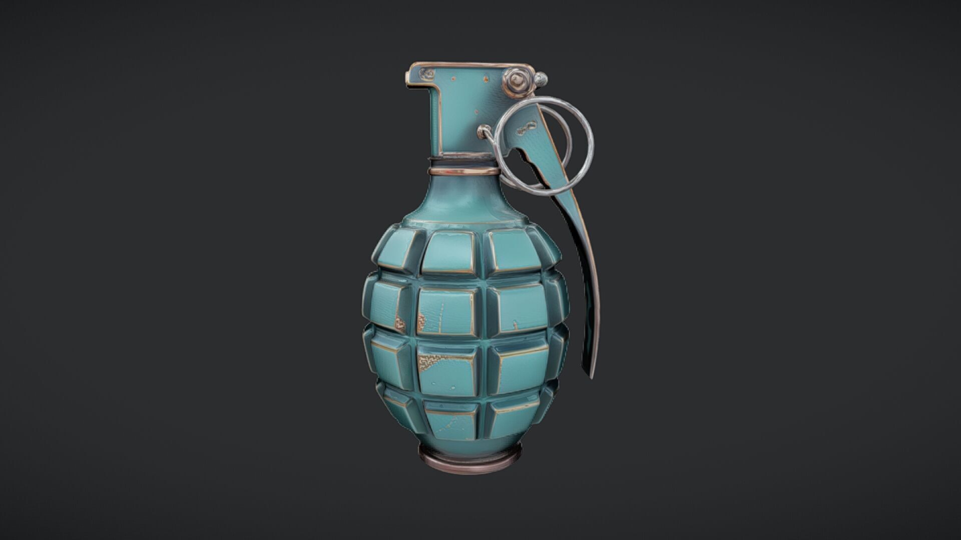 green hand grenade 3D model_7