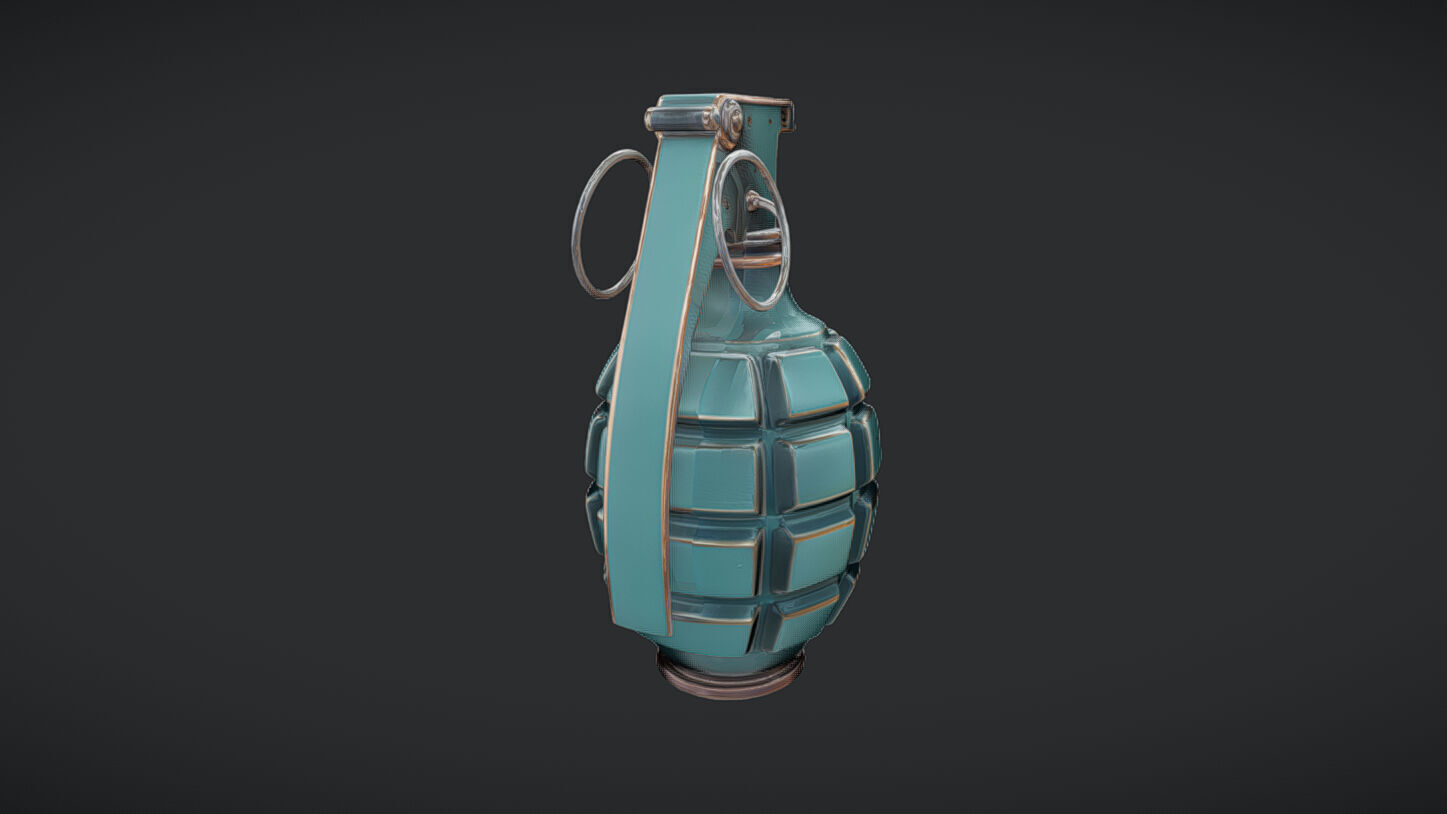 green hand grenade 3D model_23