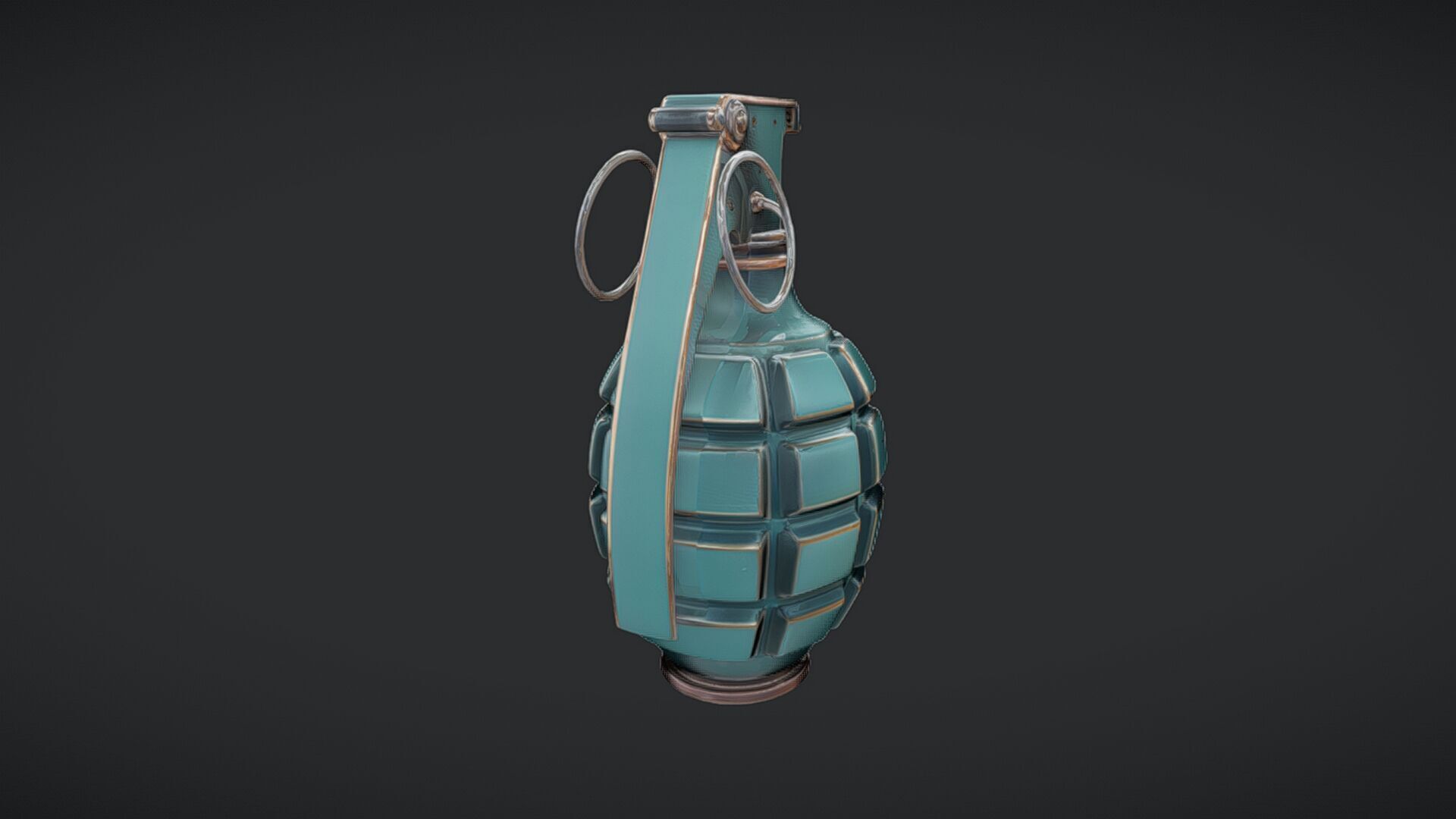 green hand grenade 3D model_3