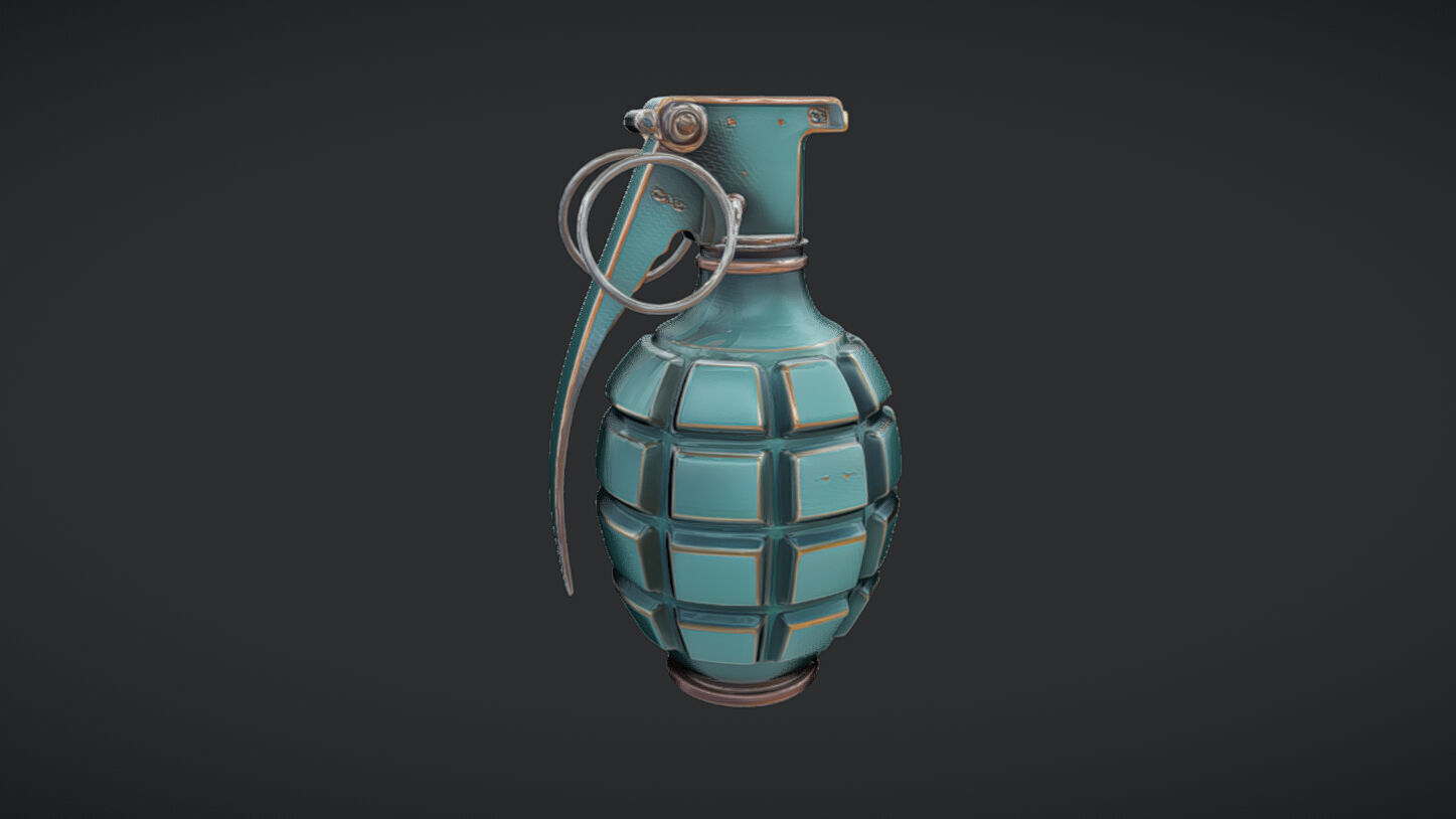 green hand grenade 3D model_24