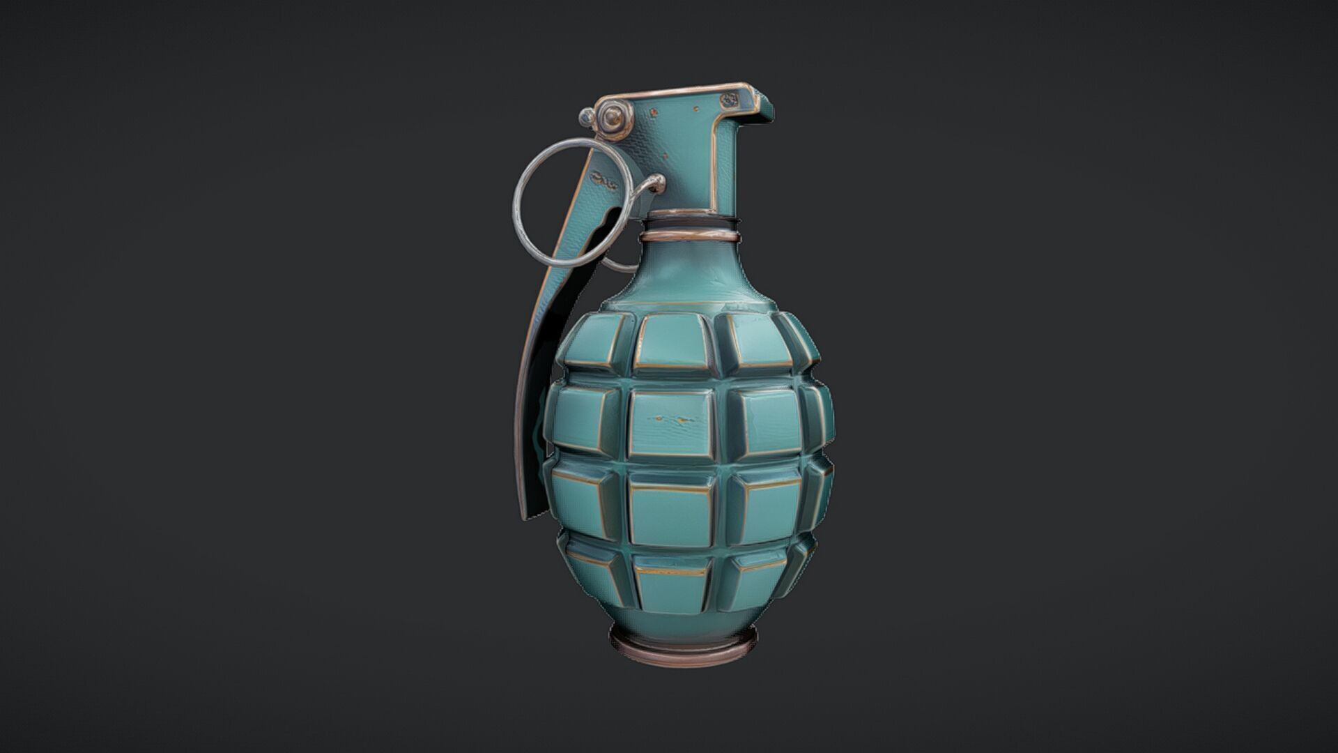 green hand grenade 3D model_12