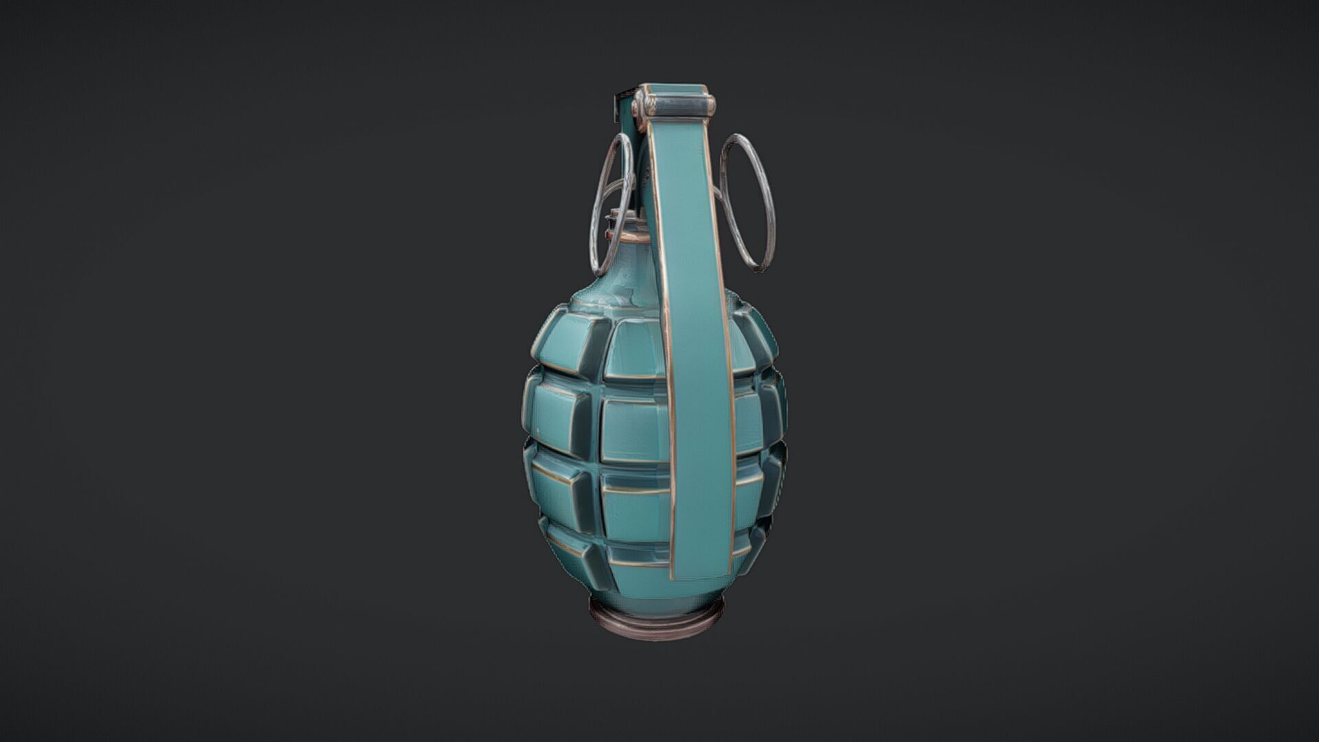 green hand grenade 3D model_9