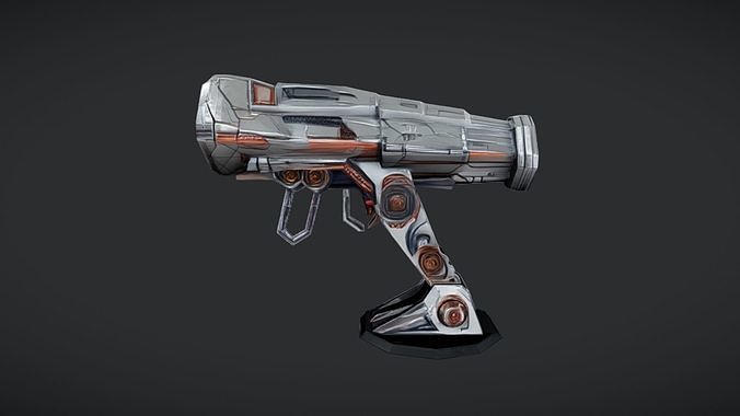 futuristic sci-fi turret or cannon 3D model